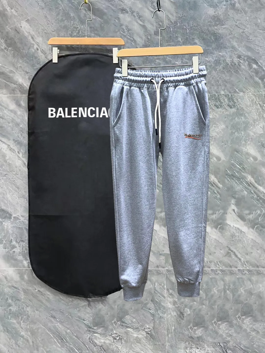 ✨Balenciaga Logo Factory 380g Black White ：Black Gray Size S-XL
